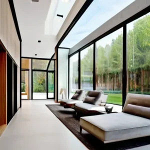 Как оформить интерьер в доме с большими окнами